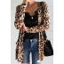  leopard print cardigan mid-length coat NSZH28706