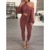 solid color long-sleeved pit casual set NSZH28719