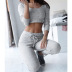 long-sleeved round neck solid color casual set NSZH28721