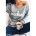 printing off-shoulder long-sleeved sweater NSZH28724