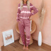 tie-dye printing striped long-sleeved trousers set NSZH28730