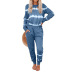 tie-dye printing striped long-sleeved trousers set NSZH28730