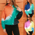 tie-dye printing contrast color loose casual sports long-sleeved hooded sweater   NSZH28736