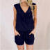 solid color sleeveless shorts jumpsuit  NSZH28746