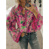 autumn new style print loose button long sleeve shirt NSZH28757