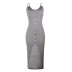 sexy sling button slit dress NSZH28763