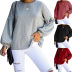 spring new loose round neck puff sleeve long sleeve t-shirt NSZH28771