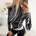 autumn new slimming printed long-sleeved T-shirt  NSZH28772