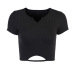 summer new short-sleevedslim and simple black T-shirt  NSSU28800