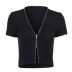 new sexy double zipper short-sleeved top  NSSU28810