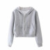 casual simple solid color wild cardigan hooded sweatshirt NSLD28928