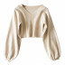 fashion lantern sleeve knitted top NSLD28957
