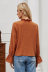 Fashion trumpet sleeve V-neck autumn cotton and linen solid color loose long-sleeved casual t-shirt NSLM29034