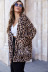 leopard print pockets mid-length imitation fur coat  NSLM29045