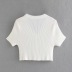 V-neck sexy knitted single-breasted short-sleeved jacket NSHS29094