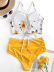 Sunflower Print New Split Swimsuit NSHL29148