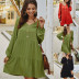 fashion pure color long-sleeved dress NSDY29162
