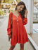 fashion pure color long-sleeved dress NSDY29162
