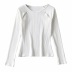 strapless hollow long-sleeved elastic bottoming shirt NSAC16683