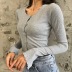 simple solid color long-sleeved single-breasted cardigan  NSAC16692