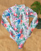 flower print long-sleeved swimsuit NSHL16844