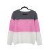 casual round neck contrast color sweater NSLK16936