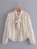 lace-up polka-dot lining blouse  NSAM20696