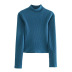 fashion semi-high collar solid color slim fit shirt NSHS24206