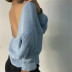 double-sided V-neck sexy solid color sweater NSAC29181