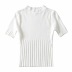 round neck short-sleeved knit T-shirt   NSAC29185