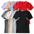 elastic vest round neck short sleeve T-shirt two-piece  NSLD29196