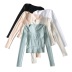 casual simple fashion stitching long-sleeved sweater T-shirt   NSLD29229