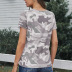 camiseta con cuello en v y estampado de leopardo de cobertura de moda NSSI29281