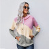 long-sleeved color matching new loose hooded sweatshirt NSSI29300