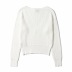 sexy low-V-neck slimming long-sleeved knitted top NSHS29331