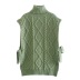 high neck knitted woven loose vest   NSHS29332
