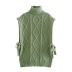 high neck knitted woven loose vest   NSHS29332