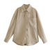 loose corduroy single-breasted lapel shirt   NSHS29333