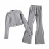 small split bottoming T-shirt slimming micro-flared trousers fashion suit  NSHS29354