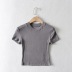 round neck short sleeve threaded T-shirt  NSHS29360