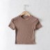 round neck short sleeve threaded T-shirt  NSHS29360