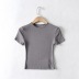 round neck solid color short-sleeved T-shirt   NSHS29364