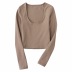 Double-layer U-neck long-sleeved bottoming shirt NSHS29384