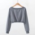 spring new style drawstring one-shoulder sweatshirt NSHS29385
