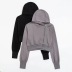 Oblique zipper design hooded sweatshirt NSHS29388