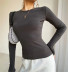 elastic round neck long-sleeved T-shirt NSHS29394