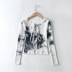 tie-dye printed lace-up small cardigan  NSHS29400