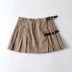belt buckle pleated short skirt  NSHS29419