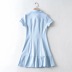solid color single-breasted shirt dress NSHS29447