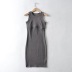  elastic tight-fitting stitching dress  NSHS29449